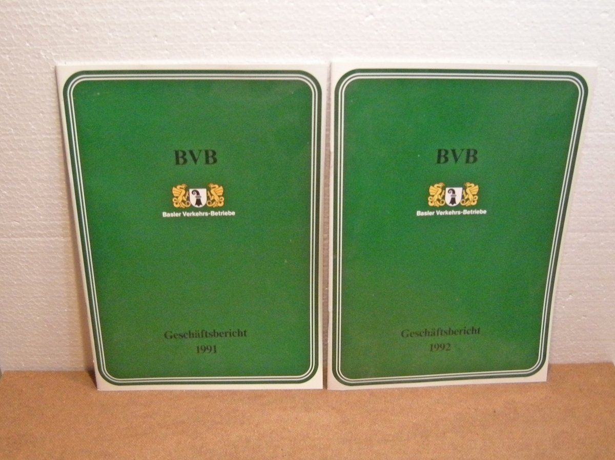 Zeitschriften & Magazine: 2x Hefte Geschäftsbericht 1991 / 1992 - BVB Basel – Gebraucht aus Frenkendorf von Dante-Schuggi