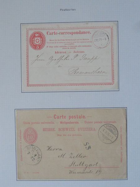 Cartoline postali: 54 Post-/Korrespondenzkarten ab 1871 – Usato da stäfa venduto da brandy66
