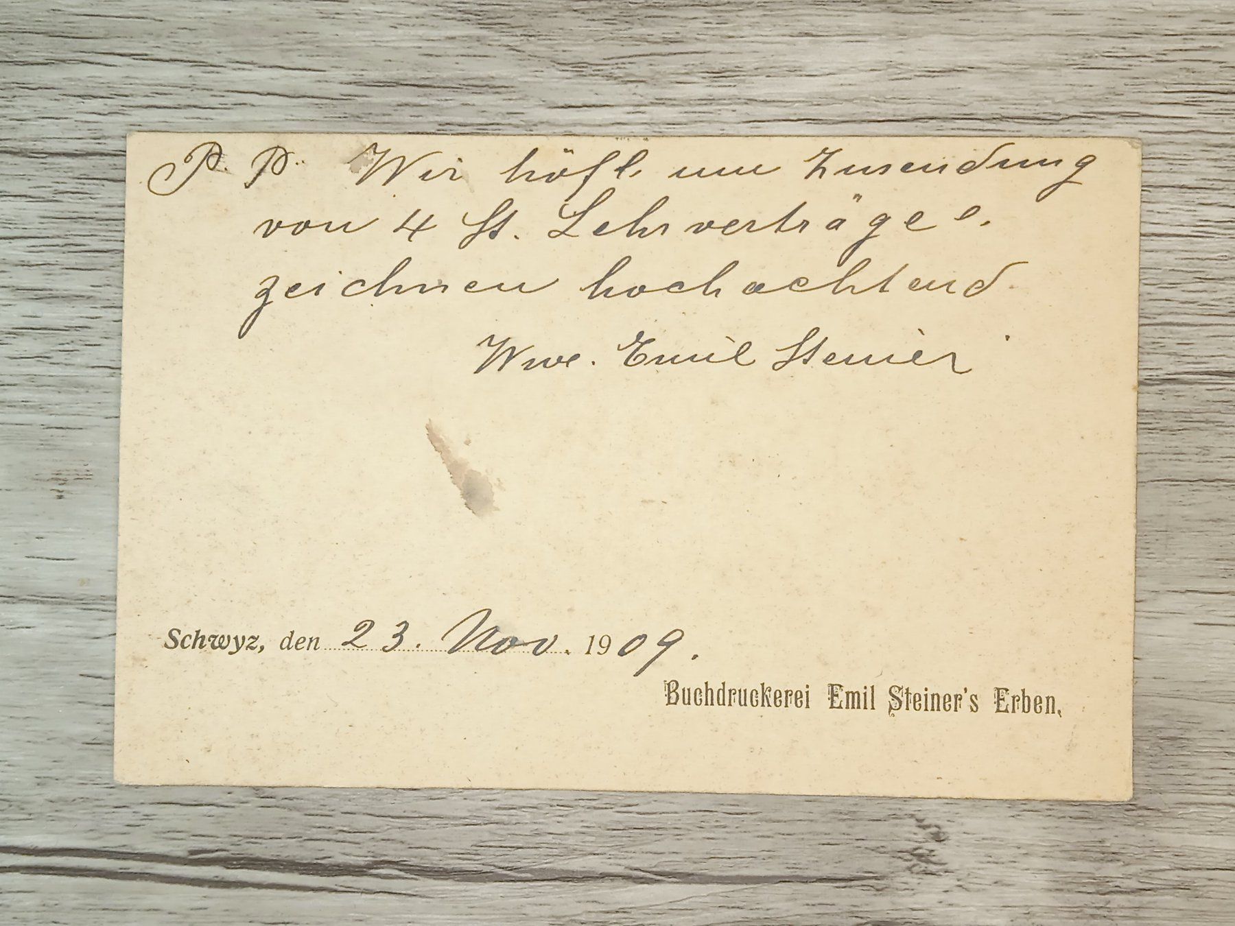 Tutti i francobolli: TR56 Carte Postale + Timbre Suisse 1909 – Usato da Cousset venduto da Patrick_Collections 1