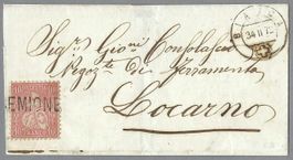 1872, BRIEF Z/38 STAB-0 SEMIONE + NEBEN-0 BIASCA, Ia!
