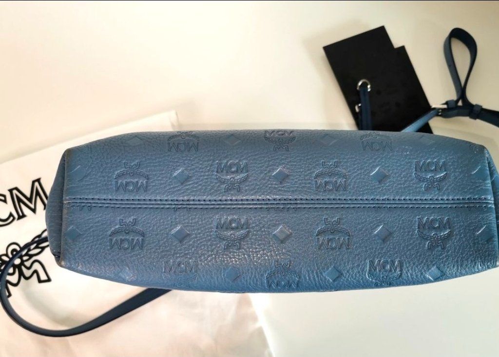 Mcm Borse da donna: MCM Klara Shoulder Handtasche Monogram Leder Blau – Usato da Schlieren venduto da ela_x7qh 1