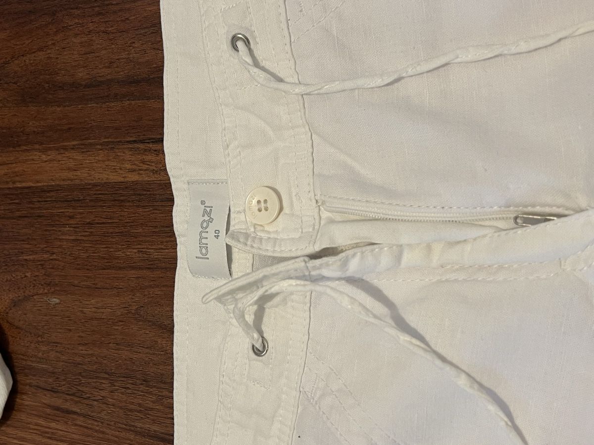 Pantaloni: weisse Leinen Hose Straight Leg – Usato da Luzern venduto da Woodbee44 3