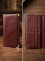 Cartier Paris Portemonnaie Bordeaux Leder Vintage