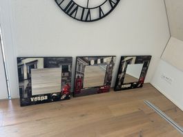 3 Wandspiegel Vespa London Motiv gebraucht 3 Stück