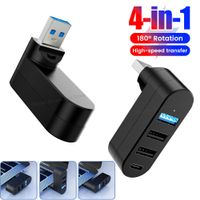 4-in-1 USB Hub 180° drehbar, USB Adapter