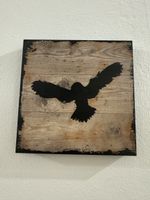 Quadro decorativo in legno con aquila nero - Nuovo!