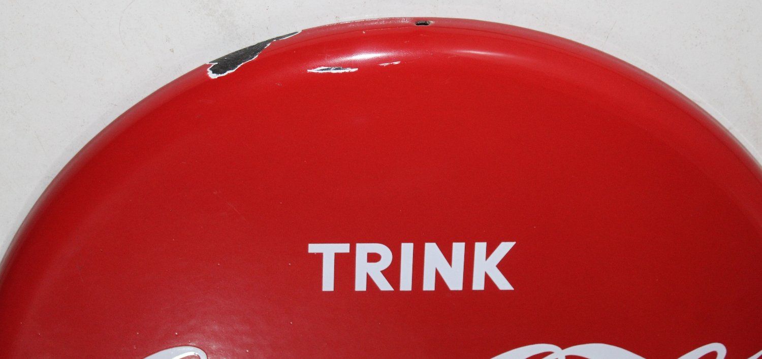 Coca-Cola Schilder: Coca Cola Trink Limonade Button Emailschild 50s – Gebraucht aus Lüchingen von Aw67 2