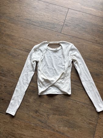 Zara Langarmshirt weiss Grösse S, rückenfrei 