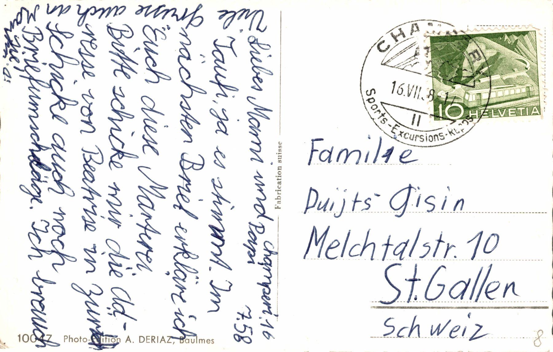 Cartoline postali: Champéry – Usato da Bronschhofen venduto da Astore 1