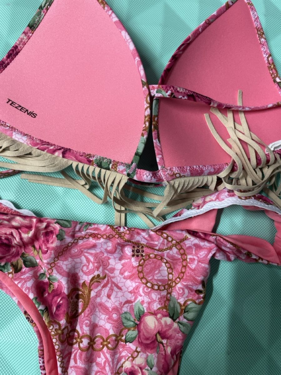 Costumi da bagno & Bikini: TEZENIS Bikini mit Fransen und Blumenmuster Grösse S – Nuovo (secondo la descrizione) da Urdorf venduto da Anassor 4