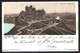 Litho Rigi-kulm, Bergbahn am Kurhaus