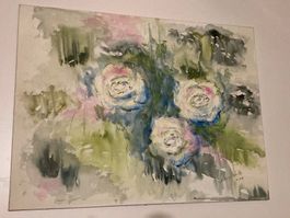 Magy Seiler Acrylgemälde signiert Nr. 42 mit Blumen