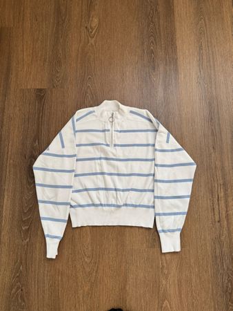 Mango Pullover gestreift mit Reissverschluss