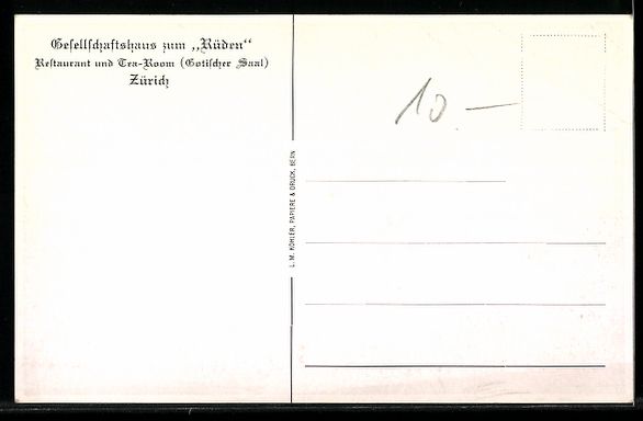 Cartoline postali: Zürich, Restaurant Gesellschaftshaus zu – Usato da Berlin venduto da bartko-reher 1