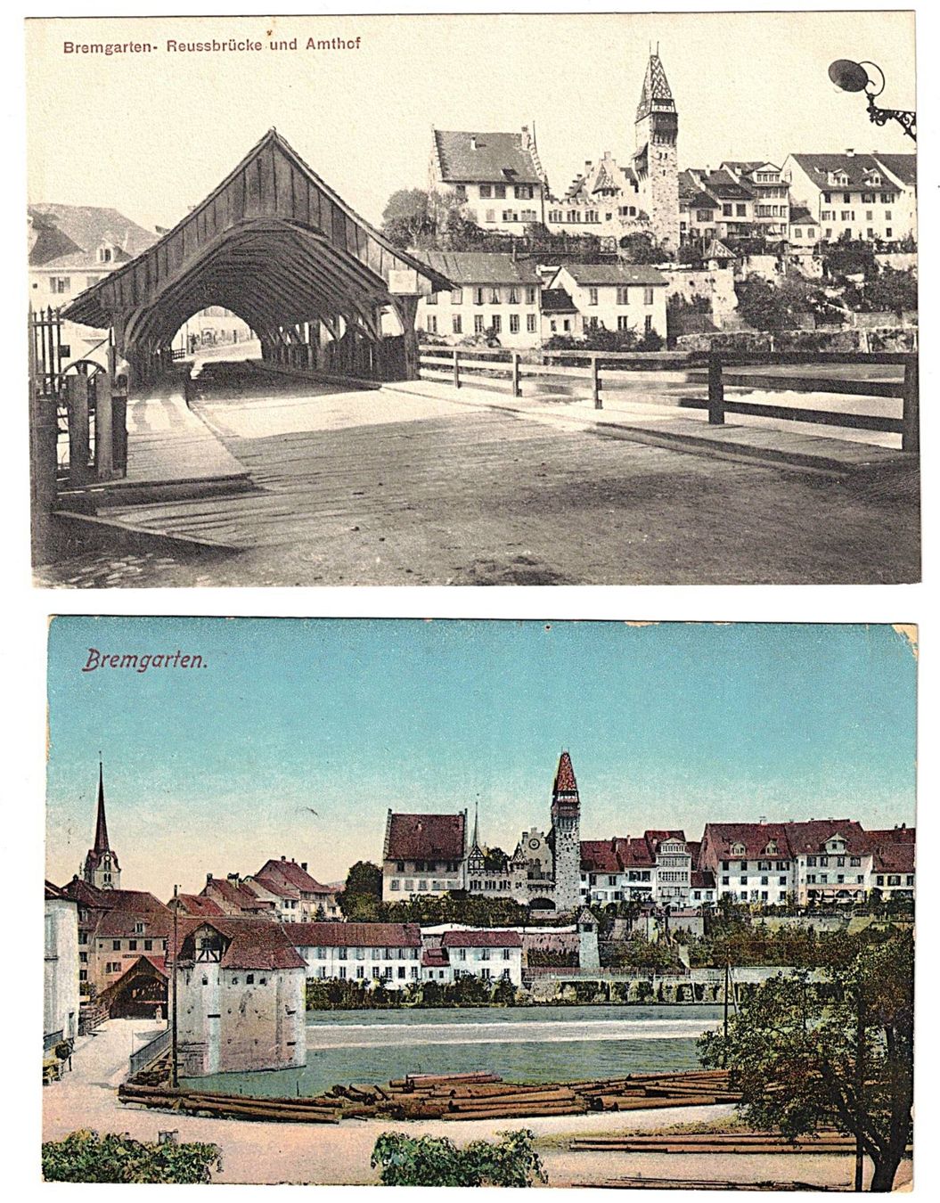 Cartoline postali: 4 Karten Bremgarten - ca. 1910/1920 – Usato da Gossau ZH venduto da granby 1