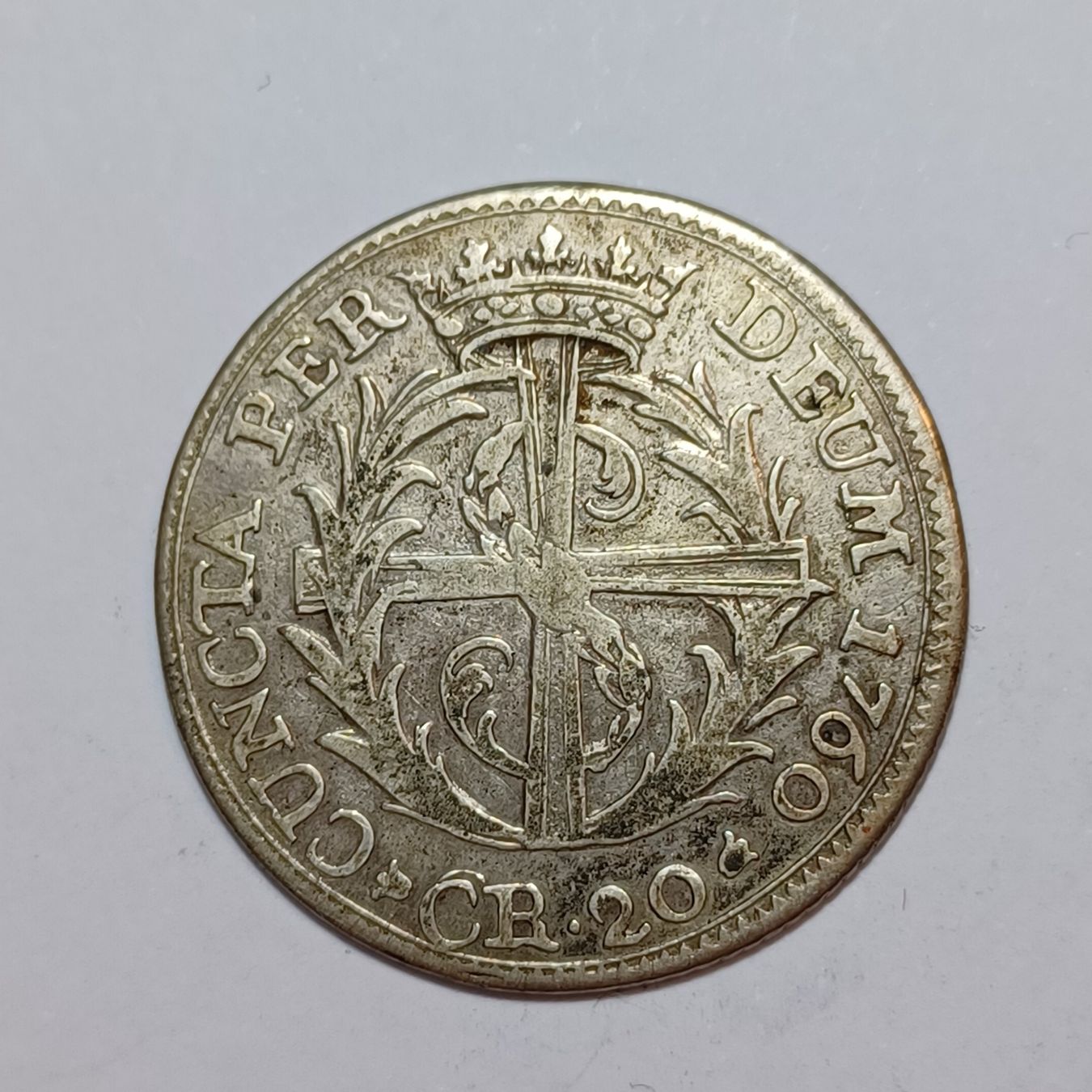 Tutti le monete: 20 Kreuzer 1760 Solothurn – Usato da Pfäffikon ZH venduto da Schweizer_Muenzen 1