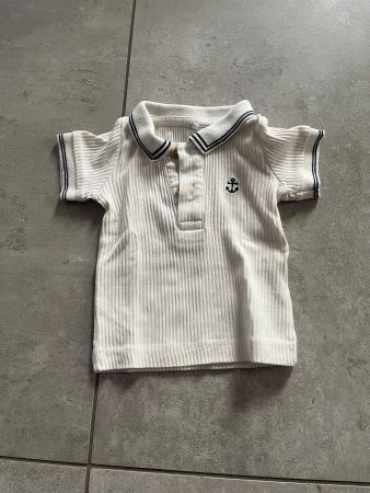 Name it, T-Shirt, Baby Poloshirt, Creme blau, Gr. 56 w. Neu