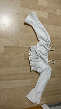Mädchen Oberteil weiss schulterfrei gebraucht