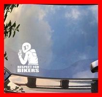 Autosticker Respect for Bikers WEISS Motorrad Respekt Helm