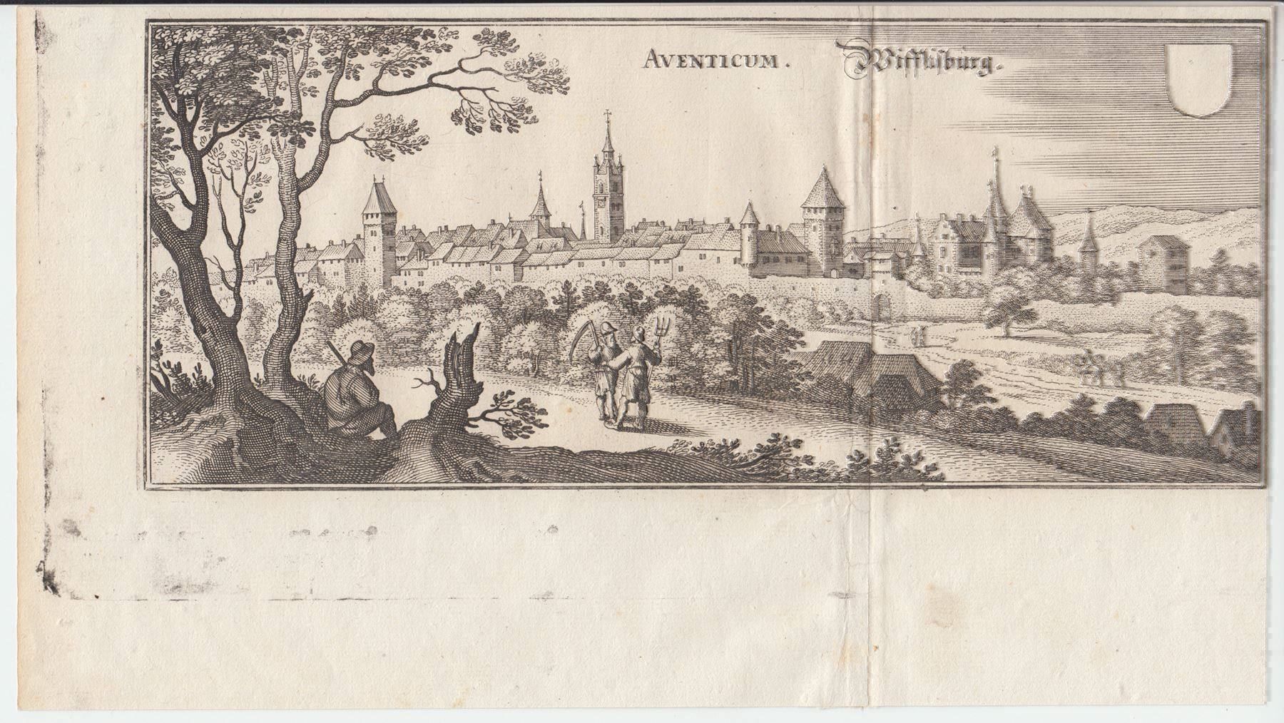 Stiche: AVENCHES, WIFFLISBURG, KUPFERSTICH 1654 – Antik aus Grüningen von Kartensammler 1
