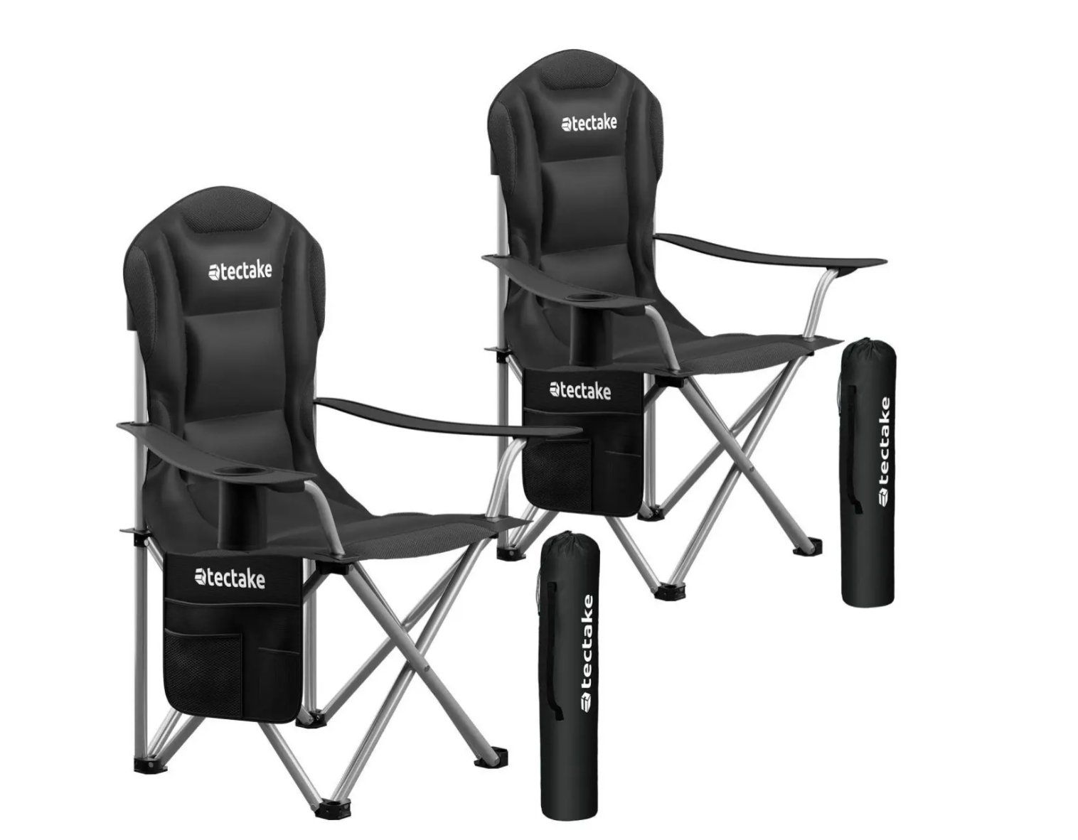 Sedie: 2er Set Campingstuhl MTX gespolstert schwarz – Nuovo (secondo la descrizione) da Steinhausen venduto da Retourenprofis
