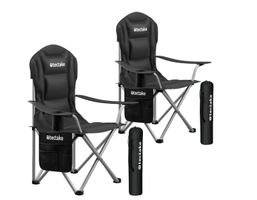 2er Set Campingstuhl MTX gespolstert schwarz