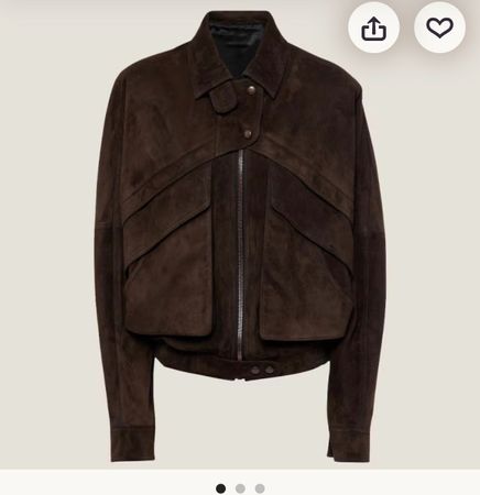 Jacke braun kurz mit Reissverschluss Suede