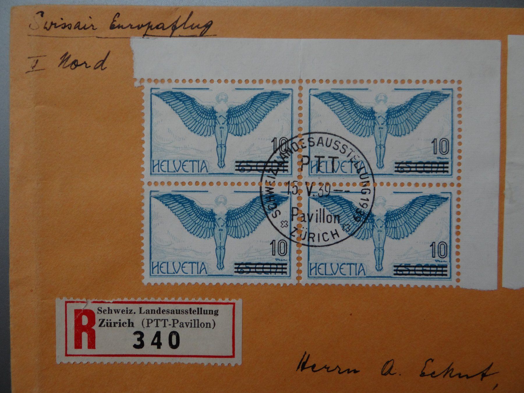 Tous les timbres: Herrlicher Flugpostbrief mit Viererblöcken ab CHF 1.-- – D'occasion à Kriens par Na4 2