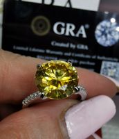 Bague argent avec diamant de moissanite de 5 ct certifié GRA