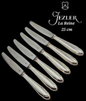 6 couteaux Jezler Suisse 800Silb Modèle La Reine 25 cm