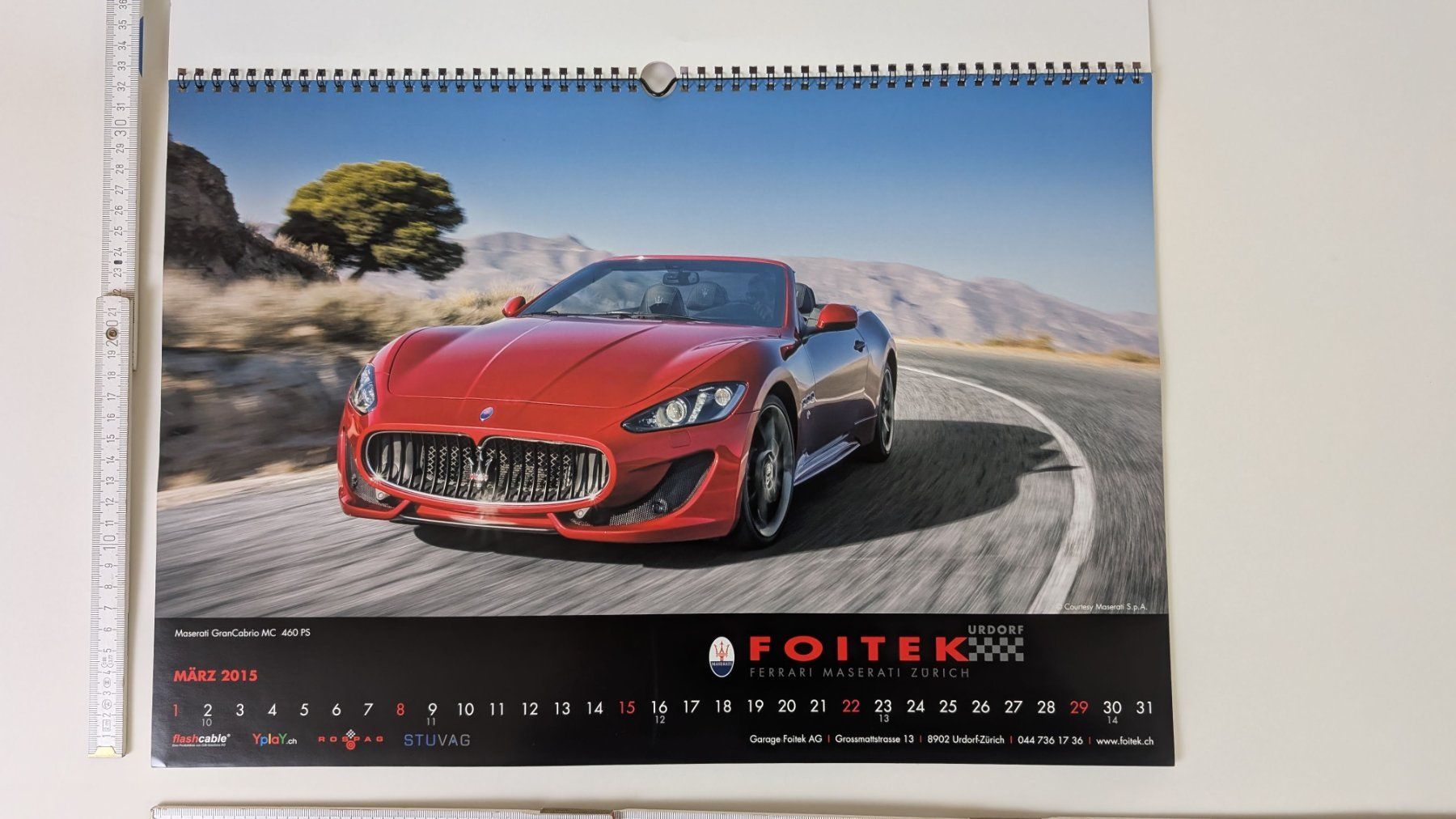 Calendari: Foitek Ferrari Maserati Kalender 2015 – Usato da Zürich venduto da 1.Simon 2