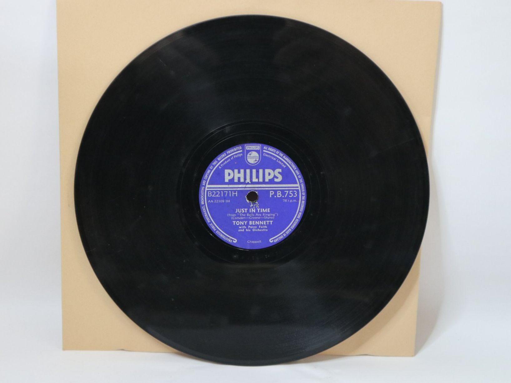 Schallplatten: Schellackplatte Tony Bennett Just In Time Schellack Rar – Gebraucht aus Eschenbach SG von Astalavista 1