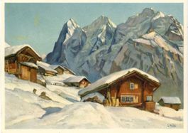 Mürren   BE  im Winter  (E. Hodel)  PJ -   um 1941