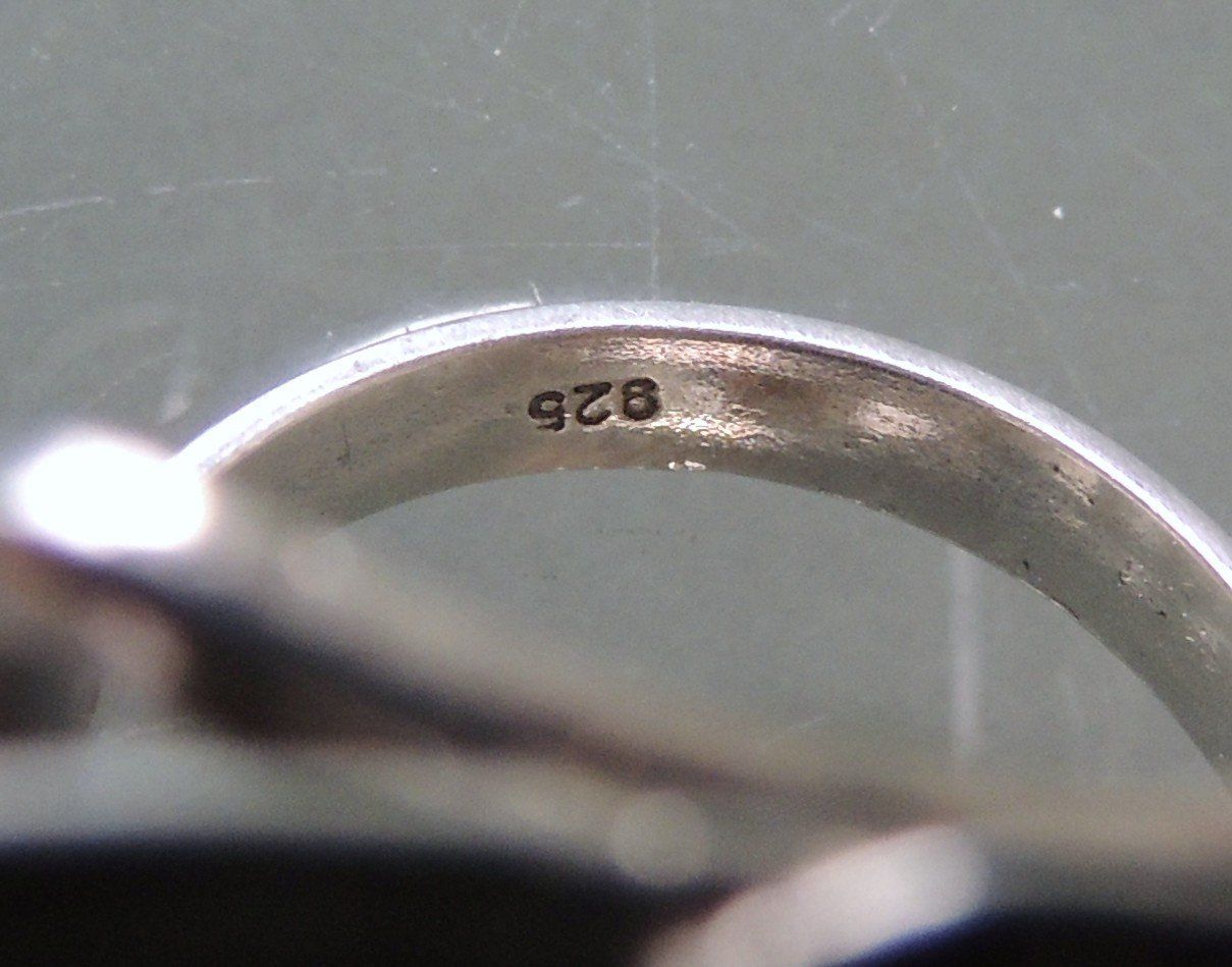 Anelli: Großer Silber 925 Fingerring mit Achat – Usato da Waldenburg venduto da schaller707 8