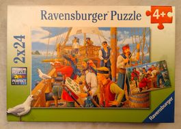 Ravensburger Puzzle "Bei den Piraten"  2 x 24 Teile komplett