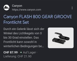 Canyon FLASH 800 GEAR GROOVE Frontlicht Set Schwarz