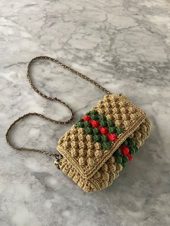 Handgefertigte Häkeltasche, inspiriert von Gucci
