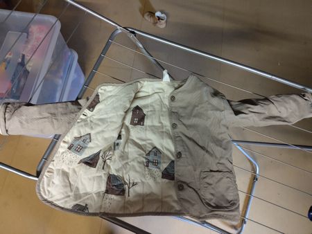 H&M Kinderjacke beige-lila Baumwolle Grösse 104