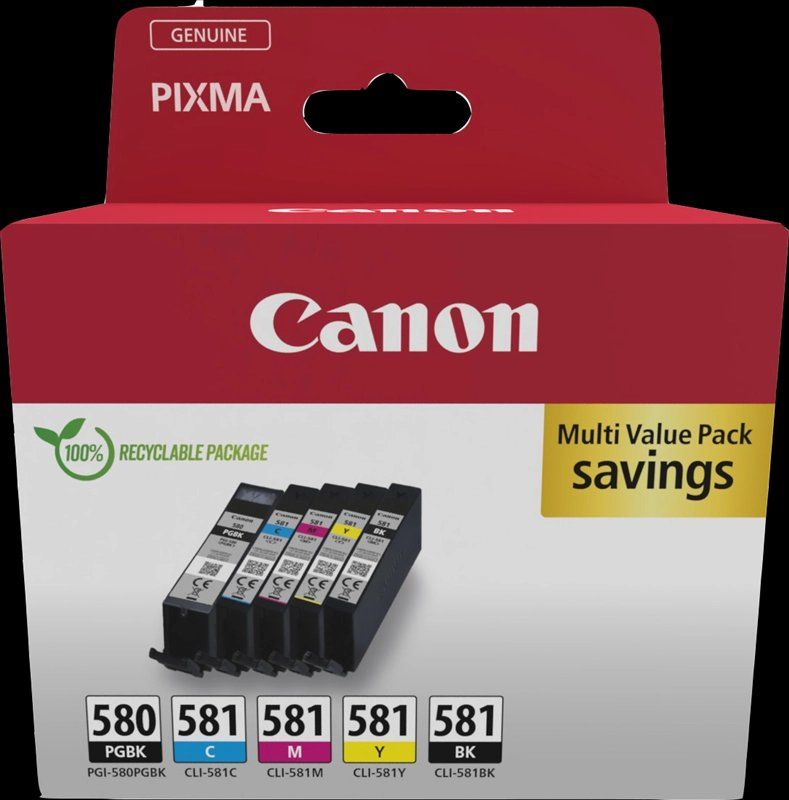 Pixma Cartouches & Toner: Canon Multipack PGI-580 C/M/Y/BK + CLI-581 PGBK – Neuf avec emballage d'origine à Baar par IlorResBug