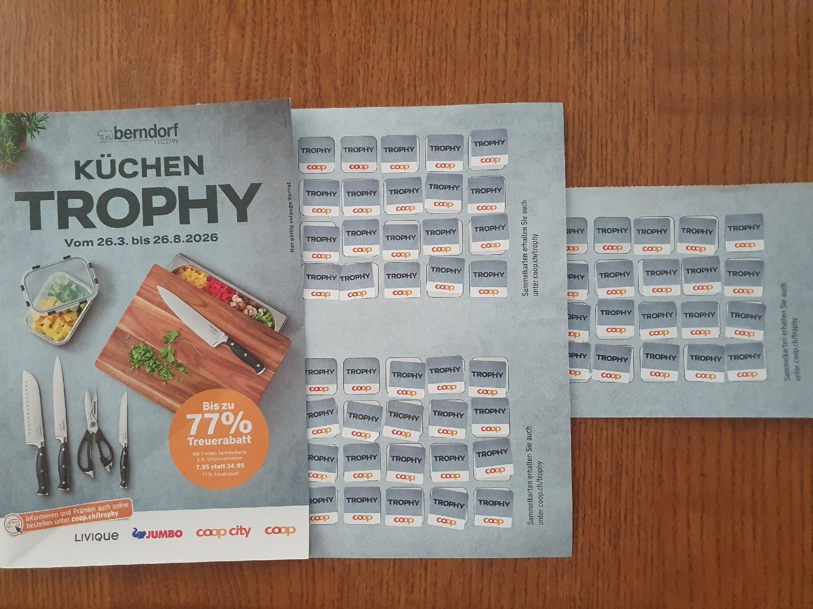 Coop Raccolte di bollini & punti: Coop Küchen Trophy 3 Sammelkarten 2026  – Nuovo (secondo la descrizione) da Zürich venduto da Philotimo