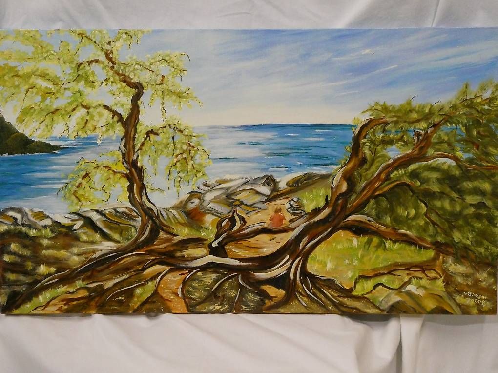 Foto & Immagini: Acrylbild Meeresbucht mit Baum – Usato da Uznach venduto da gartenri