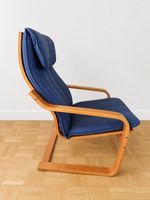IKEA POÄNG Sessel blau mit Holzgestell