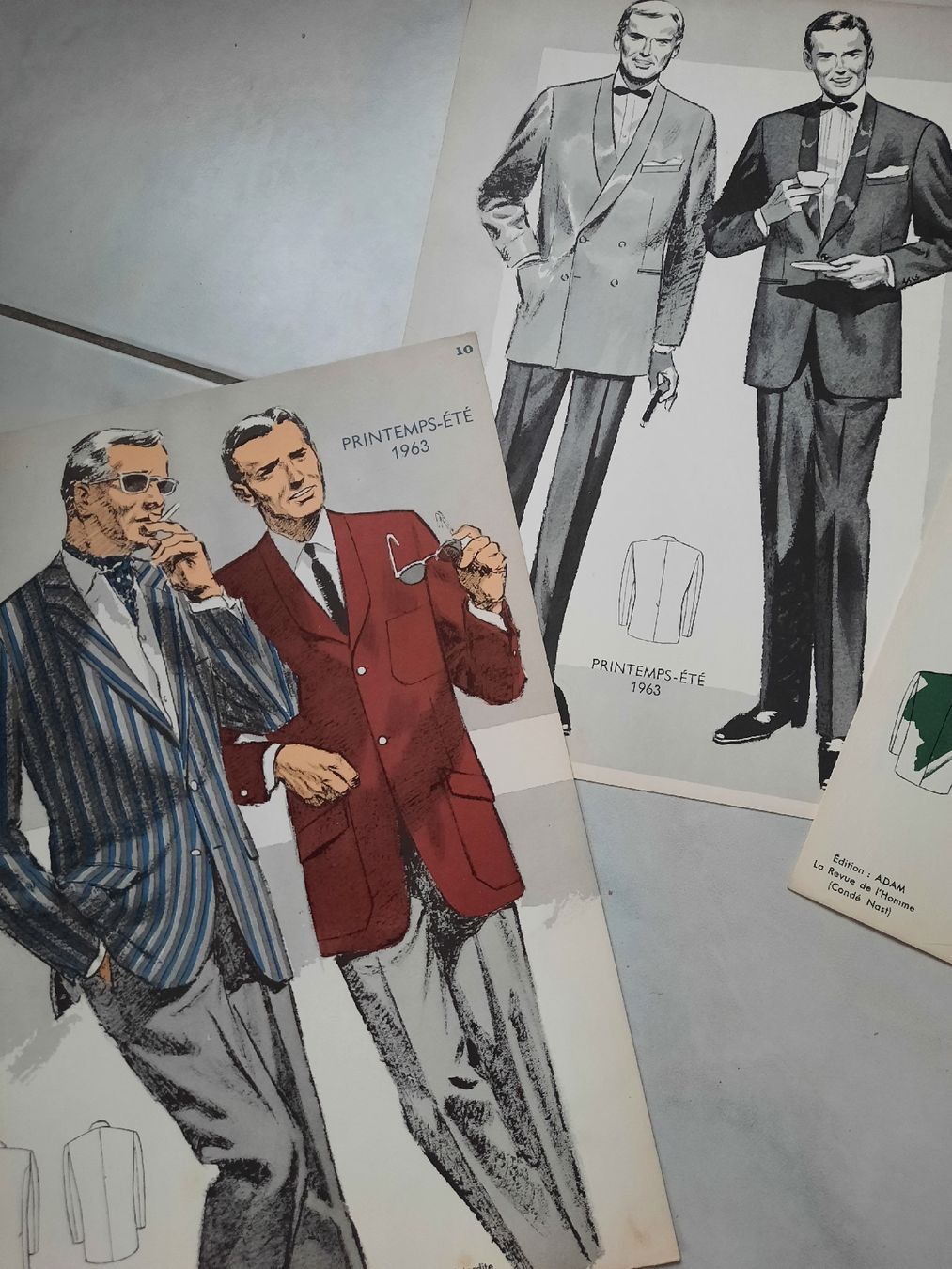 Stiche: 4 anciennes GRAVURES DE MODE, de 1963 – Gebraucht aus Le Locle von marylise01 1