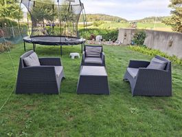 Gartenlounge Set Rattanoptik 3 Teile 