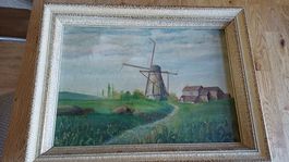 Holändische Landschaft Handgemalt