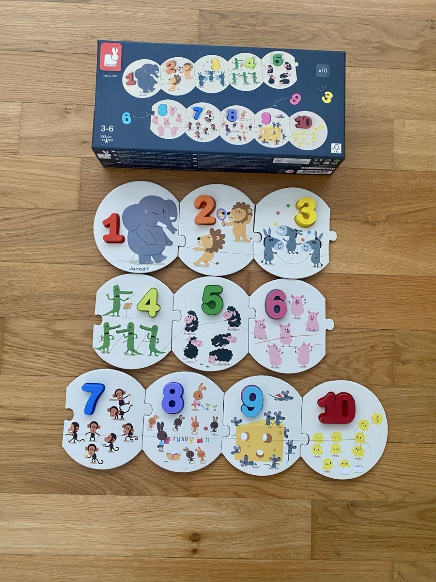 Janod Puzzle: Puzzle meine ersten Zahlen von JANOD – Usato da WEINFELDEN venduto da marygloss