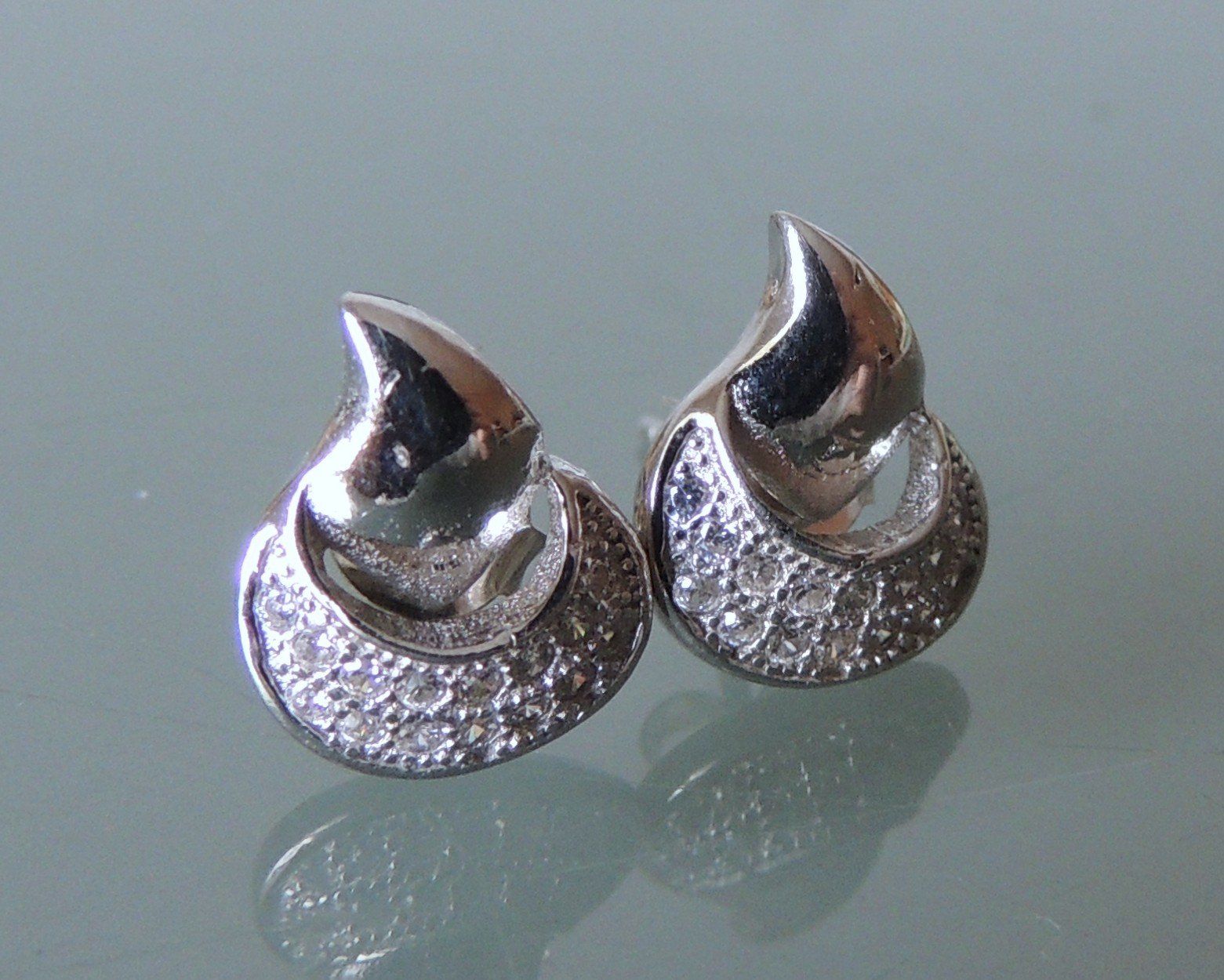 Orecchini pendenti & Orecchini a lobo: Silber 925 Ohrstecker mit Zirkonias – Nuovo (secondo la descrizione) da Waldenburg venduto da schaller707 2