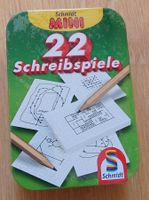 22 Schreibspiele Mini Spiel in Metallbox 10x7x3,3cm
