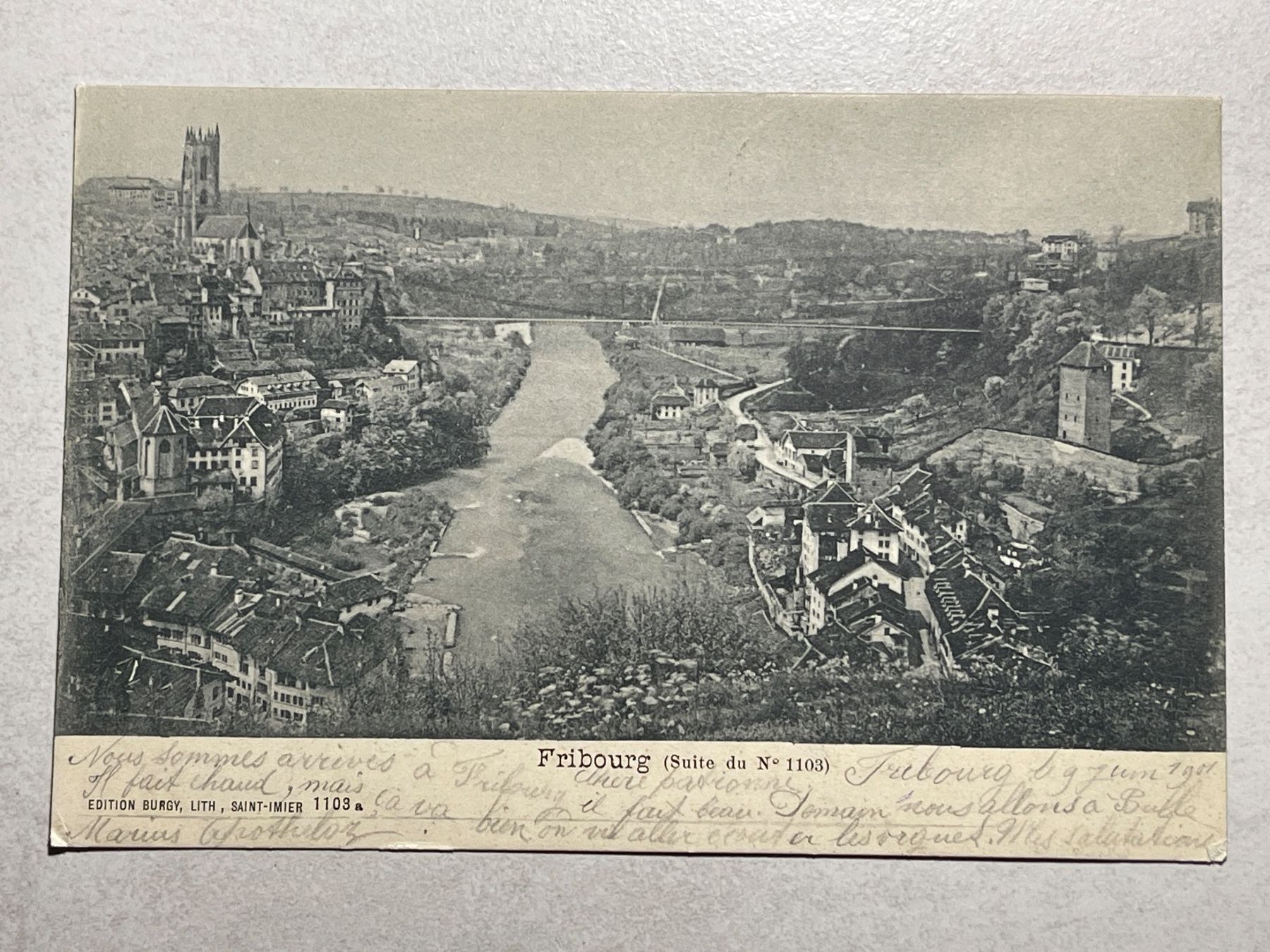 Cartoline postali: Alte Ansichtskarte von Fribourg, – Usato da Strengelbach venduto da Aschatan5