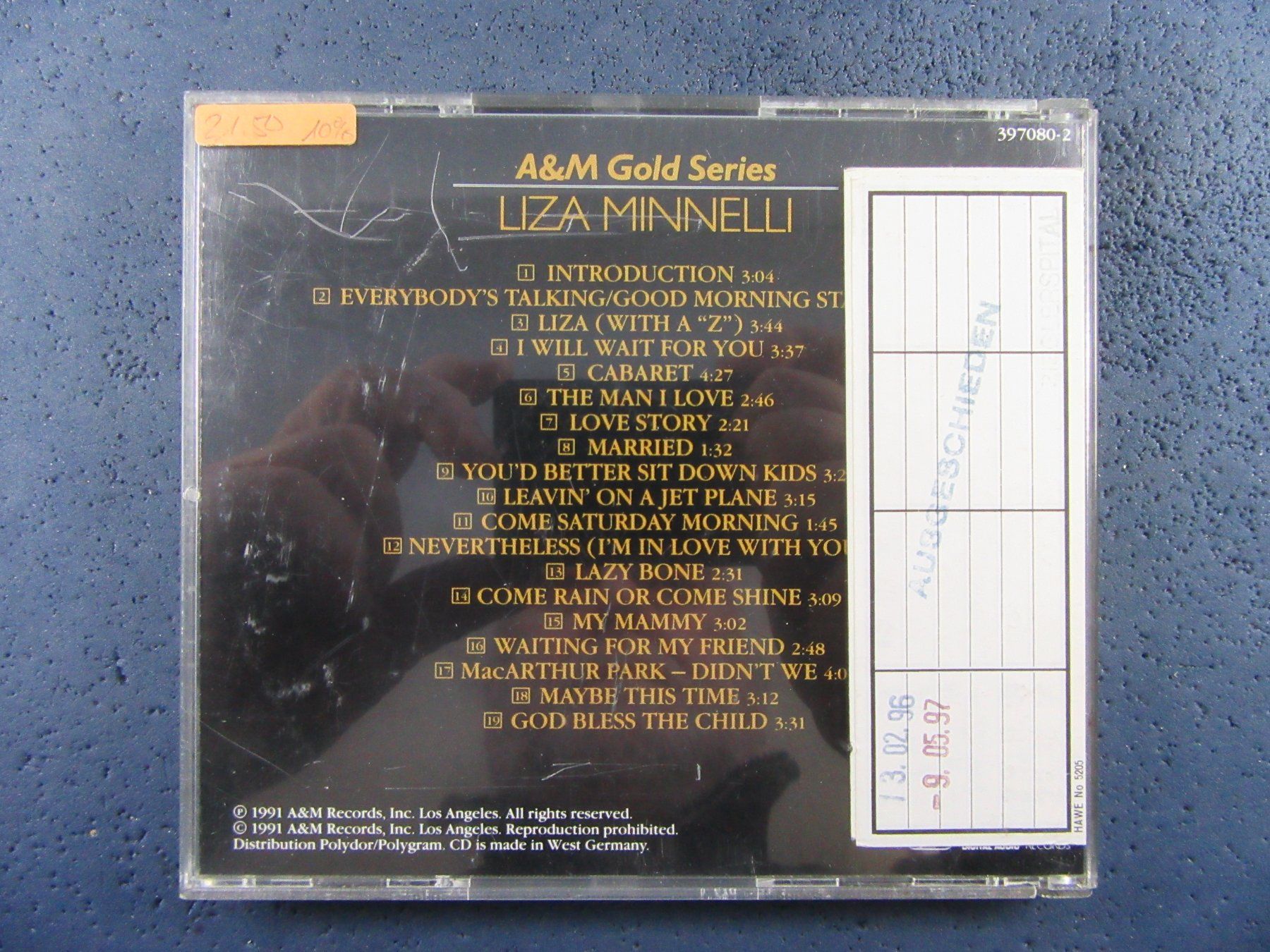 CD: LIZA MINALLI  " A&M GOLD SERIES " CD – Usato da Ettingen venduto da Hausi4711 1